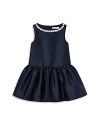 Self-Portrait Girls' Flower Scallop Taffeta Dress - Little Kid, Big Kid