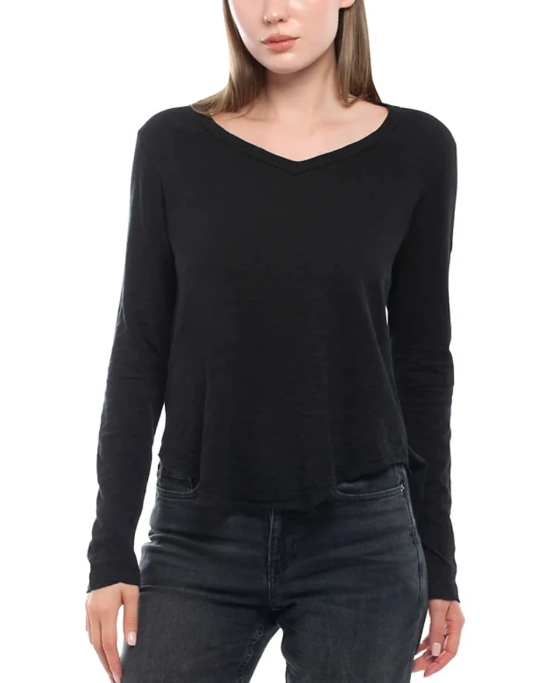 Wilt Clothing Long Sleeve Raw Hem Shirttail Tee