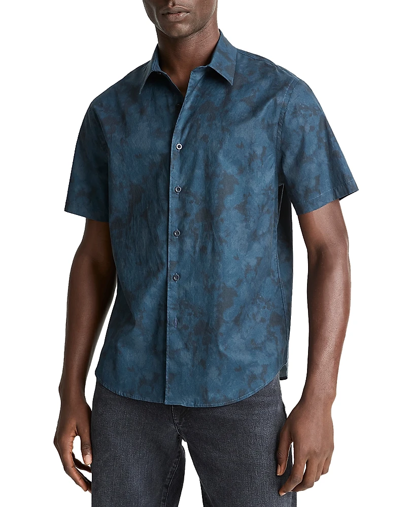 Vince Dye Camo French Placket Classic Fit Button Down Shirt