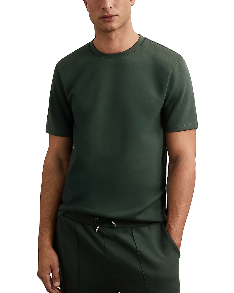 Reiss Bradley Slim Fit Short Sleeve Interlock Tee