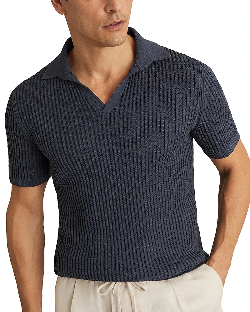 Reiss Short Sleeve Open Collar Polo Shirt