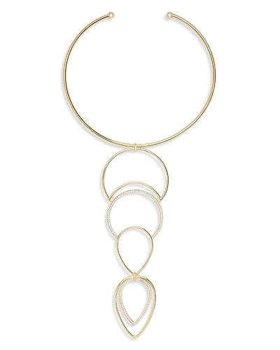 Ramy Brook Rena Pave Pear Shape Structured Statement Necklace, 5
