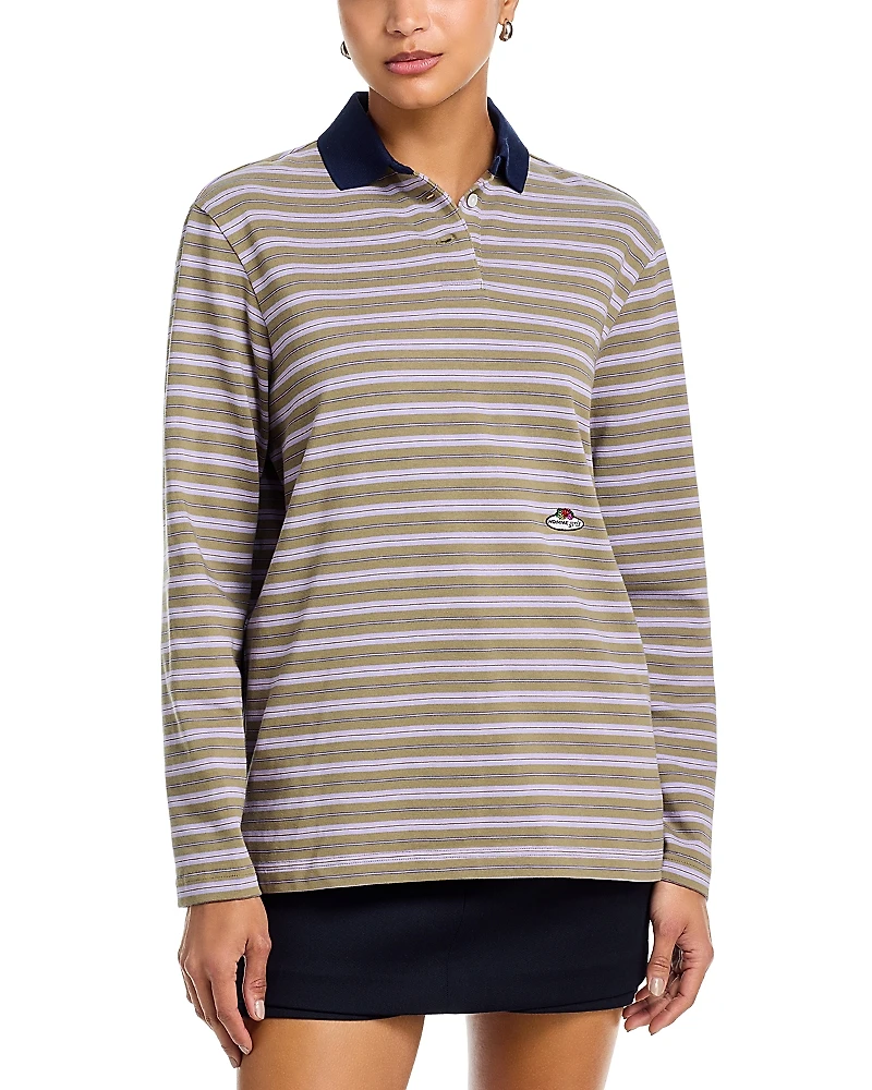 HommeGirls Striped Long Sleeve Polo