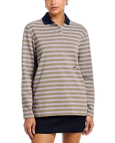 HommeGirls Striped Long Sleeve Polo