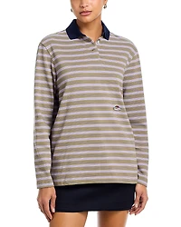 HommeGirls Striped Long Sleeve Polo