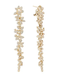 Shashi Sierra Pave Flower Linear Drop Earrings