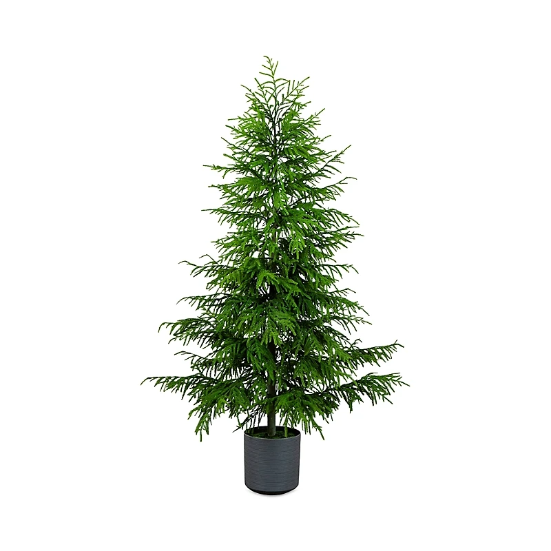 Nearly Natural Artificial Real Touch Norfolk Island Pine 7' Christmas Tree with Natural Look