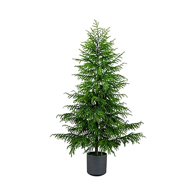 Nearly Natural Artificial Real Touch Norfolk Island Pine 7' Christmas Tree with Natural Look
