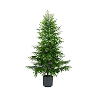 Nearly Natural Artificial Real Touch Norfolk Island Pine 7' Christmas Tree with Natural Look