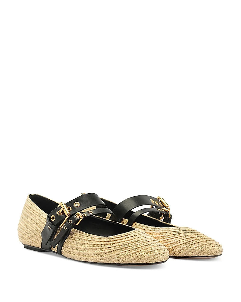Farm Rio Women's Raffia Flat Ballet Flats