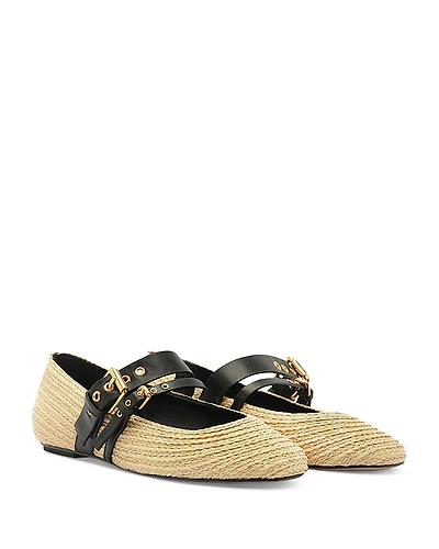 Farm Rio Women's Raffia Flat Ballet Flats