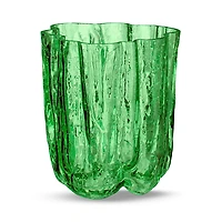 Kosta Boda Crackle Glass Small Green Vase