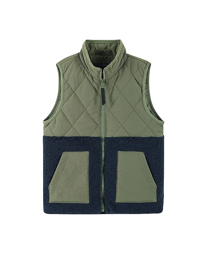 Andy & Evan Green Mixed Media Faux Shearling Vest - Little Kid, Big Kid