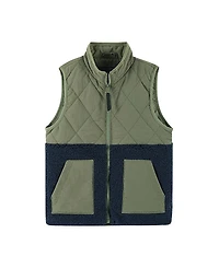 Andy & Evan Green Mixed Media Faux Shearling Vest - Little Kid, Big Kid