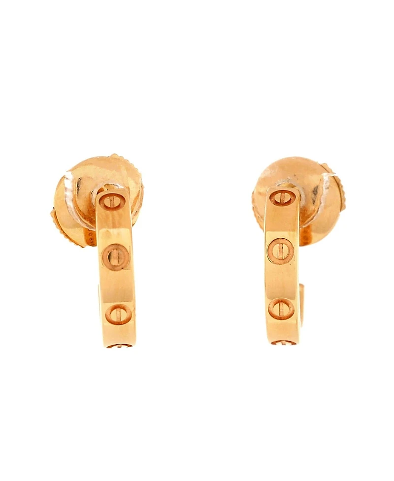 Pre-Owned Cartier Small Love Hoop Earrings 18K Rose Gold