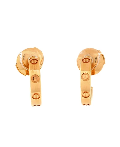 Pre-Owned Cartier Small Love Hoop Earrings 18K Rose Gold