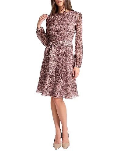Santorelli Rovela Long Sleeve Fit and Flare Dress