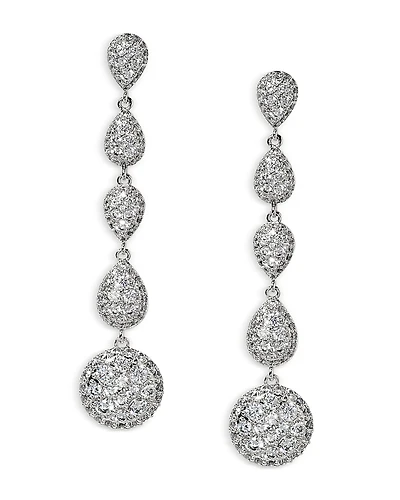 Nadri Crushed Pave Linear Drop Earrings