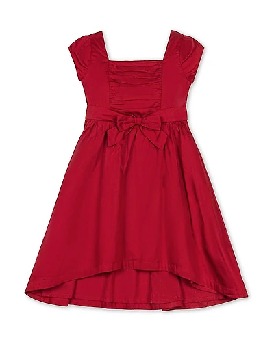 Hope & Henry Girls' Organic Cap Sleeve High Low Sateen Party Dress - Little Kid, Big Kid