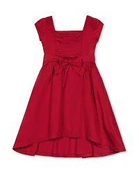 Hope & Henry Girls' Organic Cap Sleeve High Low Sateen Party Dress - Little Kid, Big Kid