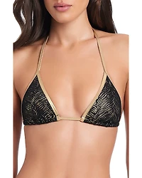 Red Carter Metallic Trim Classic Triangle Bikini Top