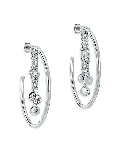 Ted Baker Cassidy Cascade Crystal Silver Tone Hoop Earrings, 1.7 diameter