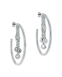 Ted Baker Cassidy Cascade Crystal Silver Tone Hoop Earrings, 1.7 diameter