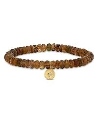 Sydney Evan 14K Yellow Gold Diamond & Andalusite Hummingbird Charm Beaded Bracelet