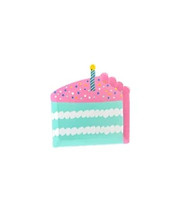 Jollity & Co. It's A Birthday Cake Slice Extra Small Paper Plates, Set of 8