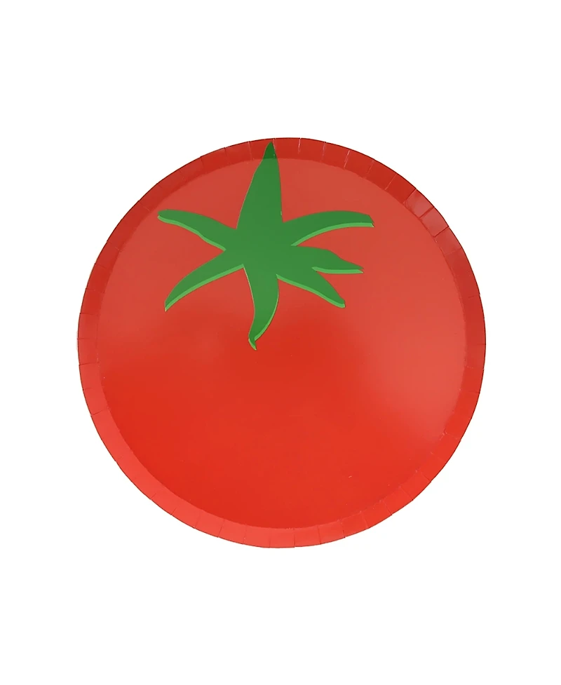 Jollity & Co. Le Dinner Tomato Paper Dessert Plates, Set of 8