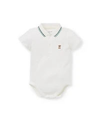 Janie and Jack Boys' Embroidered Dog Pique Polo Bodysuit - Baby
