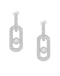 Messika 18K White Gold So Move Diamond Pave Oval Drop Earrings