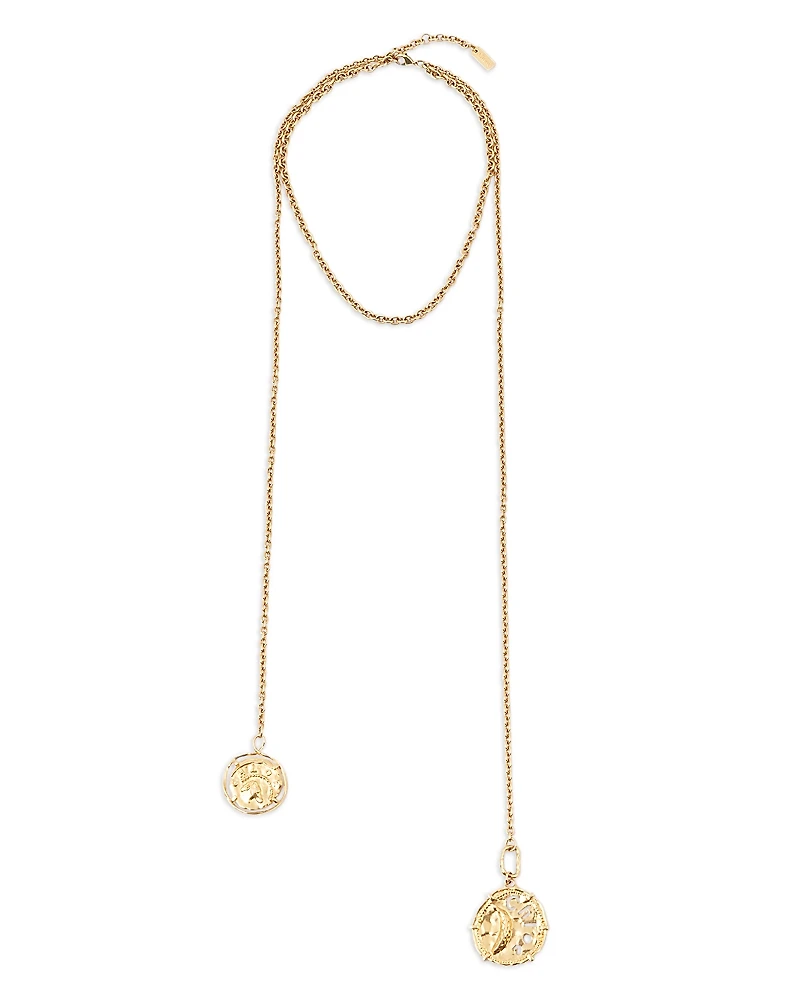 Chloe Medals Dual Drop Pendant Necklace, 16.9