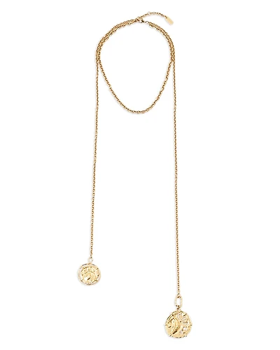 Chloe Medals Dual Drop Pendant Necklace, 16.9