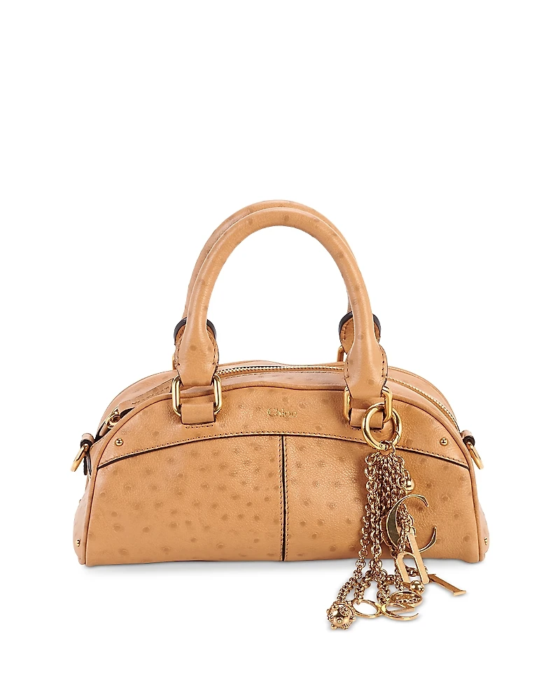 Chloe Small Stippled Leather Bowling Bag