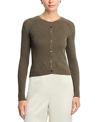 Leset Blake Rib Crew Cardigan