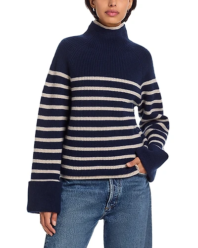 rag & bone Ilaria Stripe Turtleneck Wool Sweater
