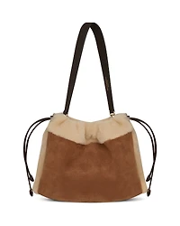 Strathberry Charlotte Midi Suede & Shearling Shoulder Bag