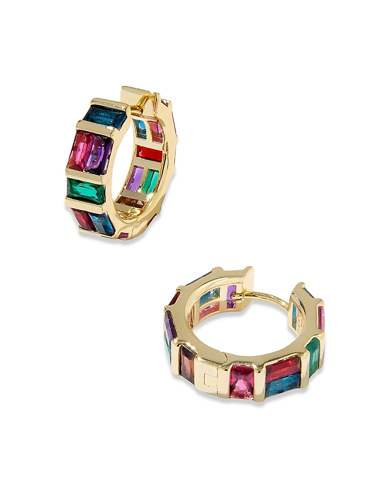 Kendra Scott Jamie Baguette Crystal Huggie Hoop Earrings