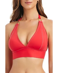Bleu Rod Beattie Halter Hardware Bikini Top
