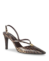 Fendi Women's FFold High Heel Printed Karung Slingbacks
