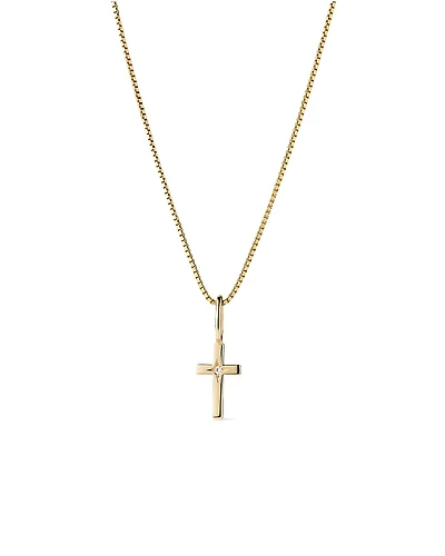Ana Luisa Solid Yellow Gold Lab Grown Diamond Cross Necklace