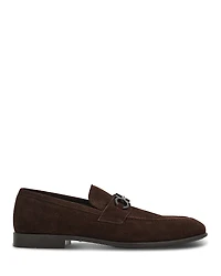 Ferragamo Men's Foster Suede Buckle Loafers