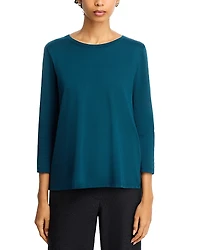 Eileen Fisher Cotton Round Neck Easy Top