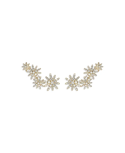Starburst Full Pave Climber Earrings
