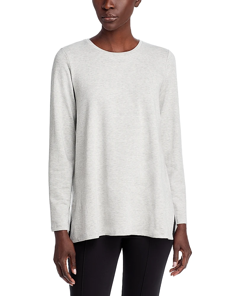 Eileen Fisher Striped Brushed Terry Easy Tunic