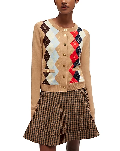 Ganni Wool & Cashmere Argyle Cardigan