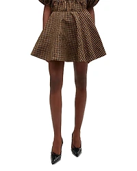 Ganni Crinkled Check Mini Circle Skirt