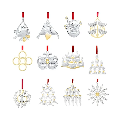 Nambe 12 Days of Christmas Ornaments - Complete Set