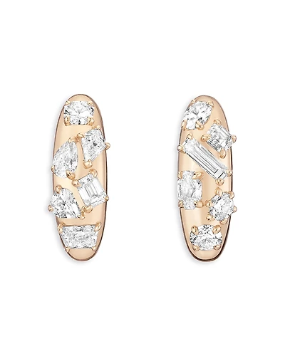 Shahla Karimi from the Luxe Collection Certified Lab Grown Diamond Mixed Cut Azadi Bombe Cluster Ear Arc Stud Earrings